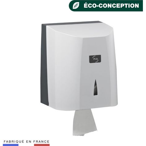 JVD – Dévidoir central maxi Yaliss blanc – Système de serrage réglable – Pour rouleaux de 450mm – Fermeture sécurisée à clé