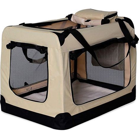 Katzentransportbox Katzentasche Katzenbox (S) 50x34x36 cm Beige