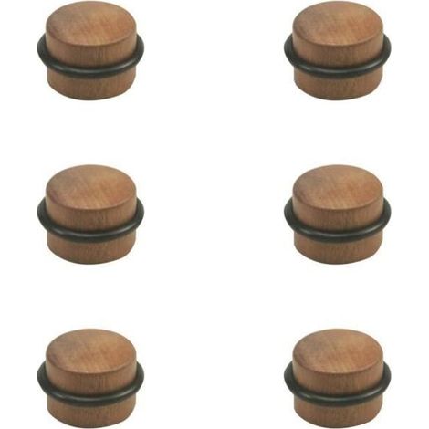 Butées de porte - Bois - Rond - Protection de Portes et Murs - 6 PCS (1/4)