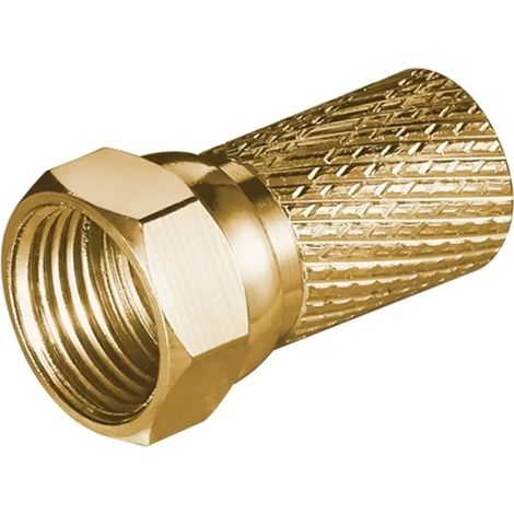 connettore f vite antenna satellitare parabola rame placcato oro 7 mm 2 pezzi