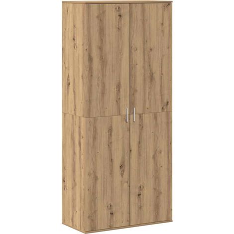 Haut de Mobilier avec étagère chêne artisanal 80 x 39 x 178 cm CFW864949 (1/5)