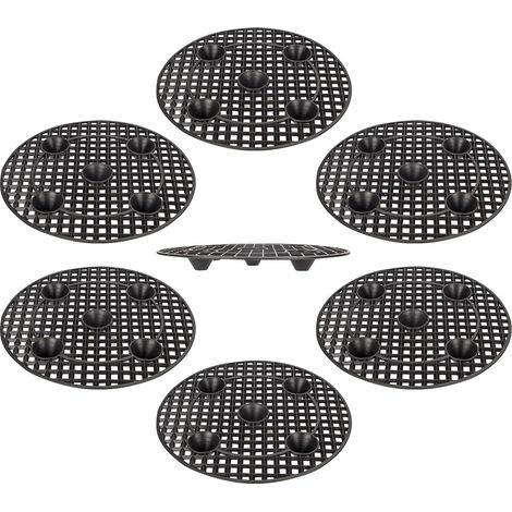 Lot de 6 supports pour plantes, rehausseurs de pots robustes de 30 cm / 12 pouces, pots ronds noirs -FS4- (1/5)