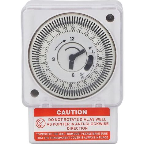 AC220V Industrial Mechanical Clock – 24-hour cycle, 15-minute interval – Fire-retardant, waterproof, and corrosion-resistant PC casing (1/5)