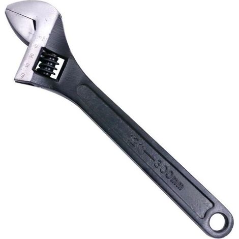 Adjustable Wrench, Non-Slip Mini Jaw Wrench, Repair Maintenance Tool, Max Jaw Opening 37mm (Black, Length 300mm) (1/5)