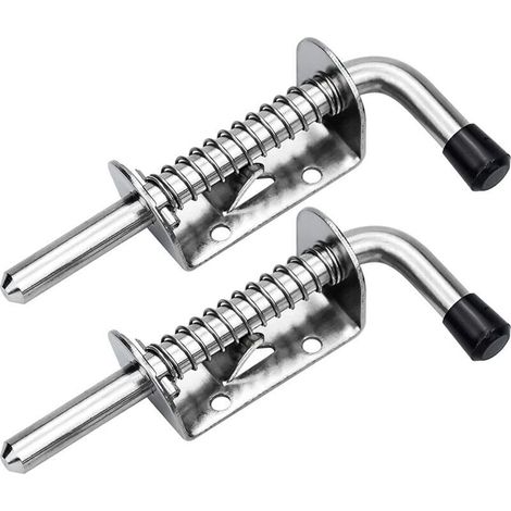 2Pcs Verrou Porte de Garage Targette Loquet a Ressort Boulons à Ressort en Acier Loquets et Verrous De Portes 128mm Pour Porte De Garage Abri De Jardin (1/5)