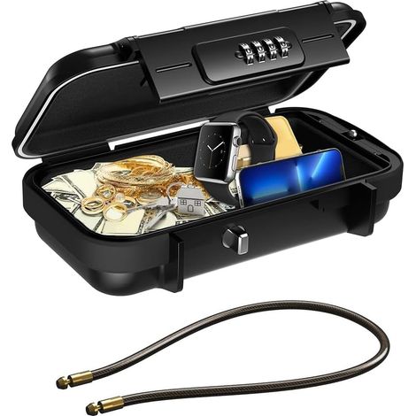 Voyage de Verrouillage Sûr avec un Code de Sécurité Combiné, une Mini Boîte de Sécurité Anti-Vol Portable et Imperméable pour le Voyage B (1/5)