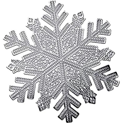 Set de table en PVC à motif flocon de neige, isolant thermique et antidérapant pour tasses et assiettes, décoration de table de Noël, 40 x 40 cm (1/5)