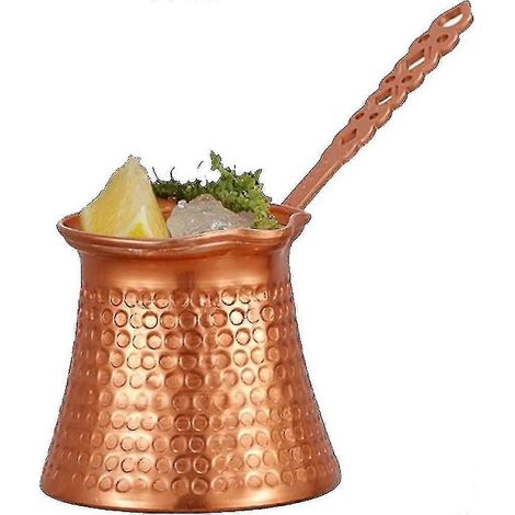 Cafetière/réchaud/cafetière turque, grecque ou arabe en laiton massif martelé avec poignée. (1/5)