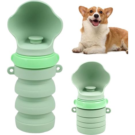 Una borraccia portatile per cani, a prova di perdite e pieghevole, ideale per i viaggi con il tuo cane, per escursioni, campeggio, passeggiate all'aperto e per la spiaggia.