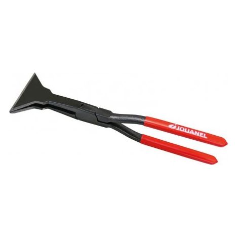Jouanel – Pince à sertir triangulaire 345 mm – Mors plats 100 mm pour acier – Poignée ergonomique PVC – Précision de prise et maintien
