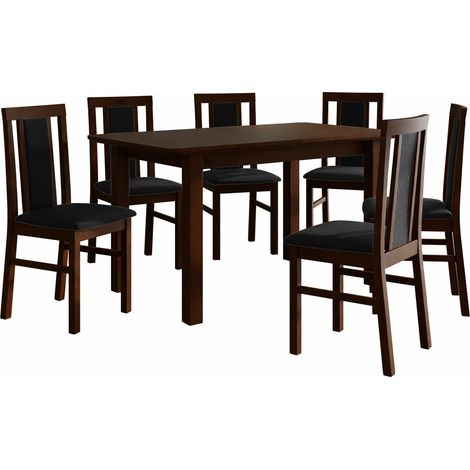 Conjunto de mesas y sillas para comedor Victorville 283 , 76x80x140cm, Diámetro: 0, Número de asientos: 6, Estilo: Contemporary