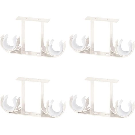 4 supports de tringle à rideaux, supports de plafond pour tringle à rideaux double de 28 mm (1/5)