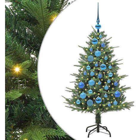 Künstlicher vorbeleuchteter Weihnachtsbaum mit Kugelset Grün vidaXL (1/5)