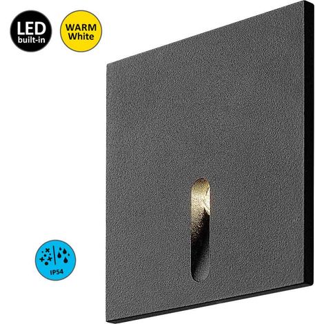 Applique escalier LED 3W carrée noire 3000K IP54 Rabalux (1/5)