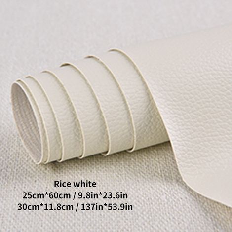 Lederflicken, 1 Rolle selbstklebende PU-Lederflicken, Erste-Hilfe-Set für Autositze, Sofas, Möbel, Jacken, Handtaschen, 50 x 137 cm, cremeweiß