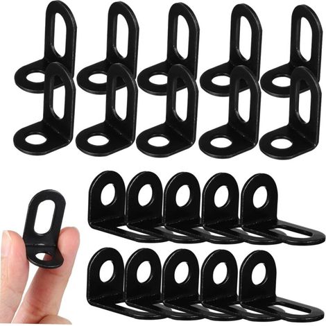 Équerres D'angle En Fer l 90° Supports D'étagères Robustes Pour Meubles Menuiserie Montage 20 Pièces Usage Armoires Commodes Renforcements Structure Bois (1/4)