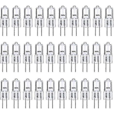Ampoules G4, lot de 20 halogènes G4 12 V 20 W avec culot G4 à deux broches, ampoules G4 haute puissance 12 V 300 lm pour éclairage de meubles (1/5)