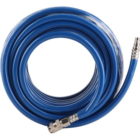Tuyau d'air comprimé en PVC bleu 15 m, flexible, avec raccord rapide, pour compresseur (1/5)