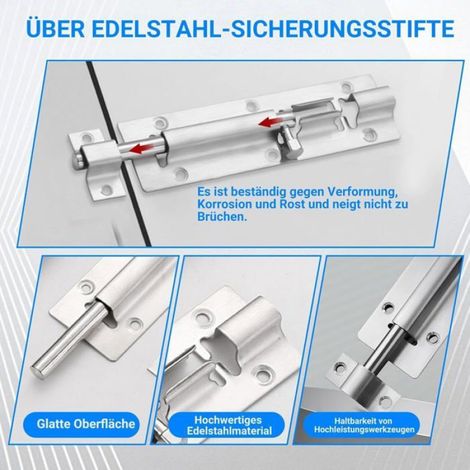 Verrou - Acier Inoxydable - Pour Portes Intérieures Placards Salle De Bain Portes Coulissantes - Lot De 8 (1/5)
