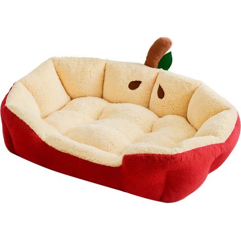 Lit Pour Chat - Lit Chaud Hivernal Semi-Enclos en Tissu Rouge - Dimensions 55x43x18 cm - Pour Chats et Petits Chiens - 1 Pièce (1/5)