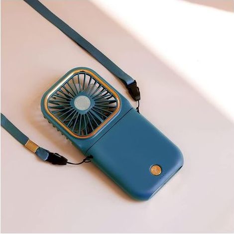 Ventilatore portatile, ricaricabile tramite USB, mini ventilatore da tavolo, batteria da 3000 mAh, utilizzabile anche come power bank. (1/4)