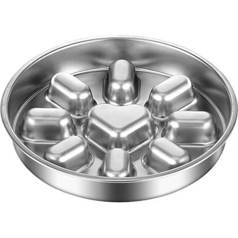 Comedero lento para perros,Comedero tipo rompecabezas antiatragantamiento,plato de acero inoxidable con base antideslizante (1/5)