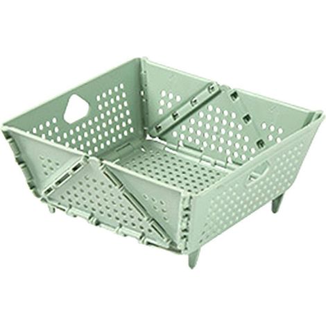 Passoire pliable en plastique - Panier d'égouttage avec pieds de support - vert (1/5)