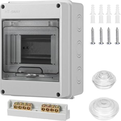 Wasserdichtes elektrisches Gehäuse,IP65 mit 1 Reihe von 5 Modulen,Schalttafel,wasserdichtes elektrisches Gehäuse für den Außenbereich,Ladestationen für Gärten oder Außenbereiche