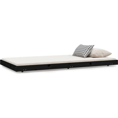 Maison Exclusive - Massivholzbett Schwarz 100x200 cm Kiefer