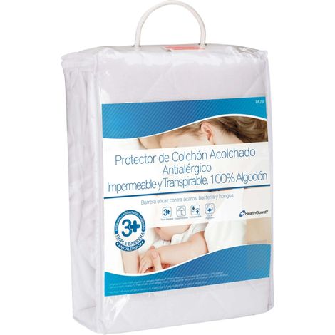 Protège-matelas de différentes tailles avec triple barrière imperméable de couleur blanche, hauteur maximale 32 cm (1/5)