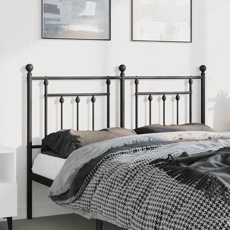 Tête de lit métal-Panneau de lit-Accessoire de Lit noir 135 cm 740214 (1/5)