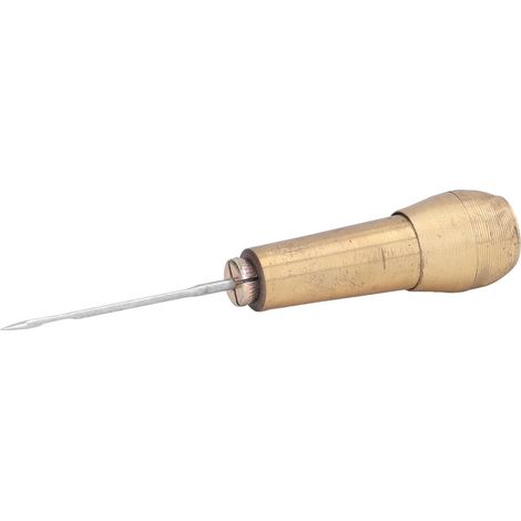 Aiguille à coudre en laiton pour réparation cuir, kit de cordonnerie avec poignée laiton pour artisanat et couture manuelle.