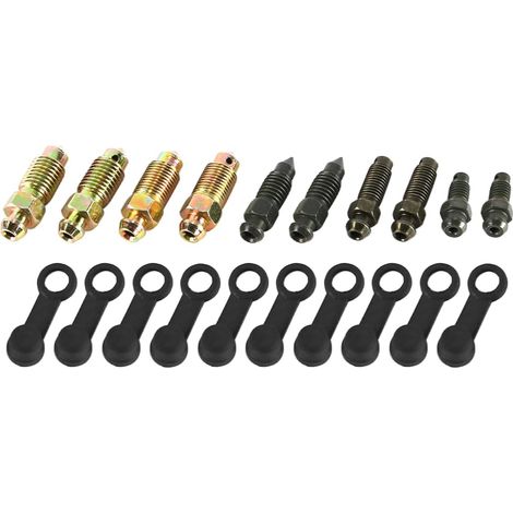 Lot de 10 Bouchons de Purge de Frein hydraulique pour Moto, boulons de Protection, vis de Purge adaptées à l'étrier de maître-Cylindre de Moto M6 M7 M8 M10 M10, différentes Tailles (1/5)