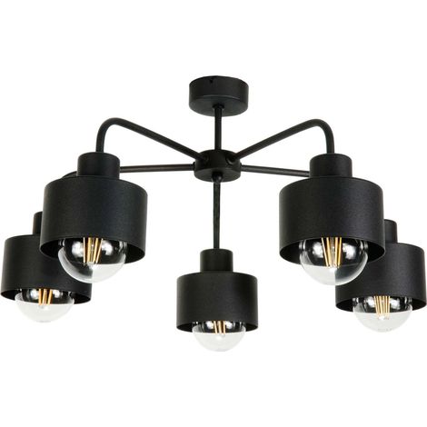Plafonnier industriel style loft noir hautes 14-200 (1/2)