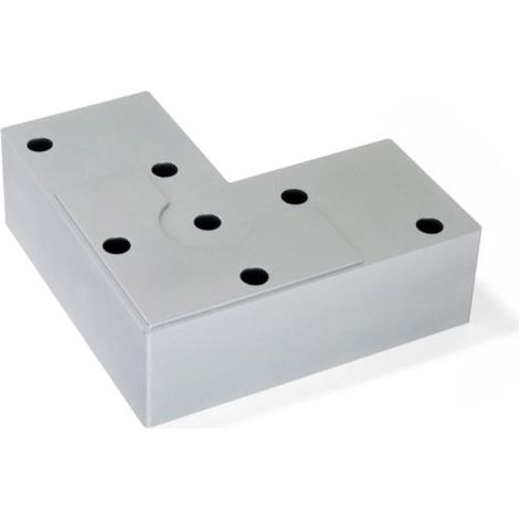 Pie Alumix8 Emuca para mueble, altura 24 mm en gris metalizado - (1/2)