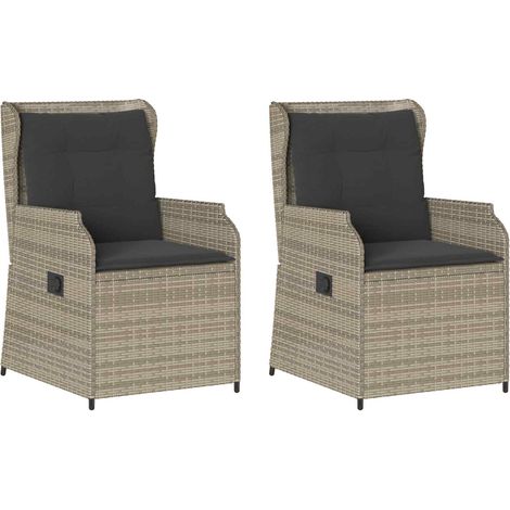 Maison Exclusive - Gartenbank 2 pcs Hellgrau Poly-Rattan