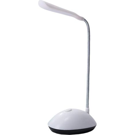 Veilleuse LED, lampe de bureau compacte à piles avec bras flexible, respectueuse des yeux. (1/5)