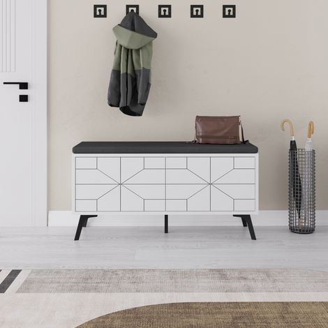 Banc à chaussures d'entrée avec assise rembourrée Dune (1/7)
