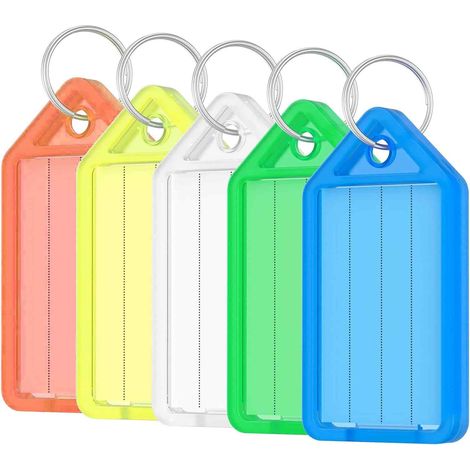 20 étiquettes porte-clés en plastique - 5 couleurs (1/5)