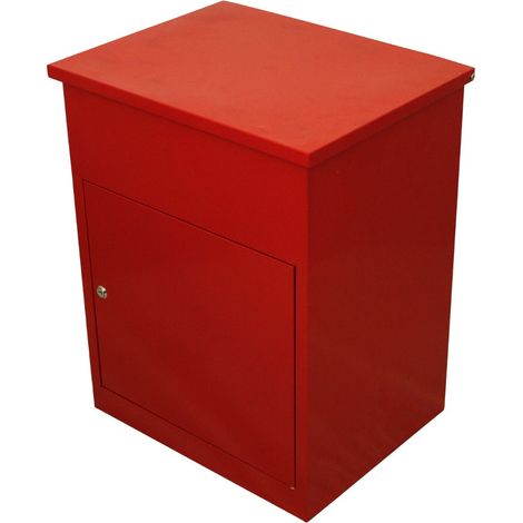 Buzón de Correo Rojo para Paquetes Montado en la Pared Seguro Buzón de Correo Inteligente para Exteriores Resistente a la Intemperie Acero Galvanizado  5 Llaves  58 x 36 x 46cm
