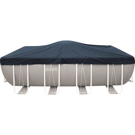 Intex – Bâche hiver pour piscine rectangulaire 5,49 x 2,74 m – Triple épaisseur en polyéthylène – Anti-UV – Installation rapide avec cordes