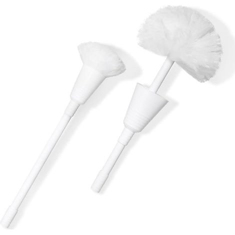 Lot de 2 brosses de toilette manche 355 cm anti-rayures nettoyage facile toilettes/douche compatible cuvettes standard (1/5)