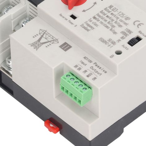 Commutateur de transfert automatique 4P, double inverseur de puissance, montage sur rail 35 mm, 110 V CA, 80 A (1/5)