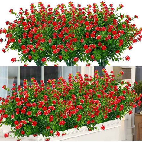Fleurs Artificielles Extérieures - Plantes Faux Buis UV Résistantes - Décoration Jardin Intérieur Extérieur - Lot de 12 (1/5)