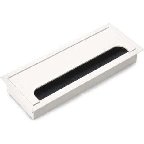 Rechteckige Kabelabdeckung 80 x 200 mm für Einbauschreibtische, Kabelorganisator für Möbel, 2 x [silber].