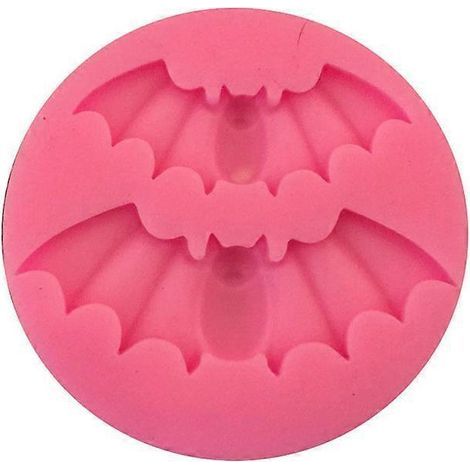 Fledermausförmige Schokoladenformen, Halloween-Süßigkeitenformen, Silikon-Eiswürfelformen zum Backen und für Partys (Farbe zufällig) - M-Pink (1/2)