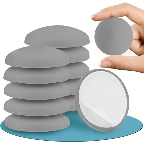 10pcs Butee de Stop Porte Murale 50 x 10mm - Arret de Porte Adhesive - Butées de Poignée élastiques Silicone pour Protection Poignee porte Murs et Meubles - Gris (1/5)