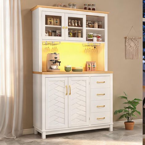 Buffet coloris blanc en MDF 105,5 x 40 x 180 cm (1/5)