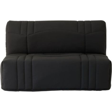 Banquette BZ DREAM - Tissu 100% Coton noir - Couchage 140x190 cm - 2 places - Confort moelleux (1/4)