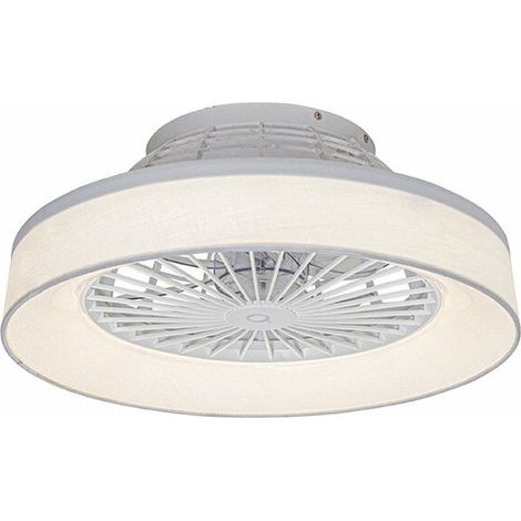 Ventilatore da soffitto bianco da 47 cm con telecomando – LED dimmerabile 3000K-6000K – Acciaio e plastica – Illuminazione moderna per interni (1/4)